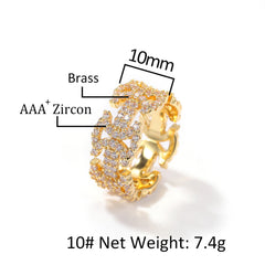 Rings Hip Hop Ring with Zircon Fashion Spectrum St. Valentine's