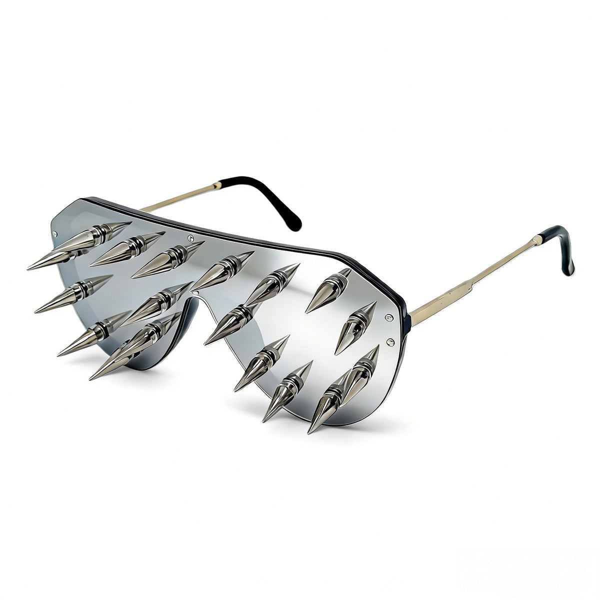 Trendy punk glasses spikes and rivets