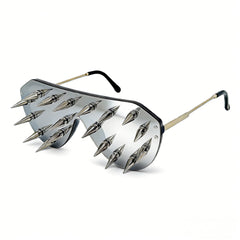 Trendy punk glasses spikes and rivets
