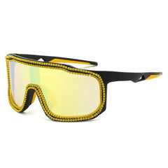 Trendy punk glasses diamond windproof