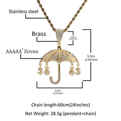 Jewelry Fashion Zircon Umbrella Pendant hiphop Spectrum