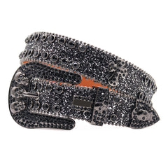 Hip-hop punk rhinestone belt skull dark style