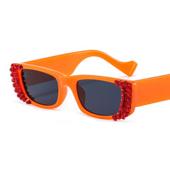 Trendy punk glasses retro diamond sunglasses uv protection