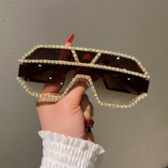 Trendy punk glasses diamond y2k sunshade