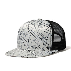 Trendy flat brimmed snapback hatsmesh breathable summer