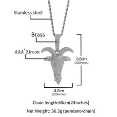 Jewelry Copper Zircon Goat Animal Men's Pendant Fashion Animal St. Valentine's Spectrum