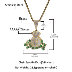 Jewelry Zircon Pendant Hip Hop Fashion Necklace St. Valentine's rapper Spectrum