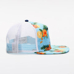 Trendy flat brimmed snapback hatssummer mesh breathable sunshade adjustable