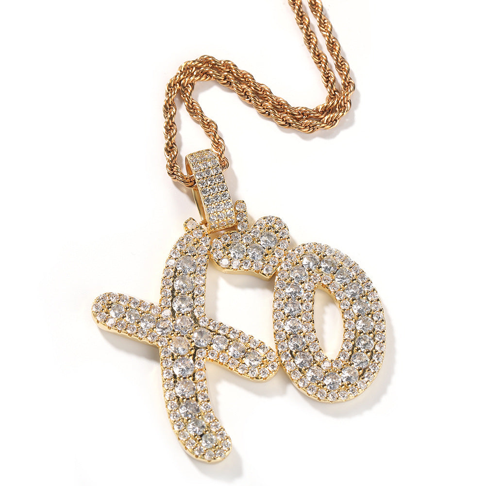 Jewelry Hip Hop Gummy Love XO Letter Pendant Men and Women Necklaces Word Up St. Valentine's Spectrum