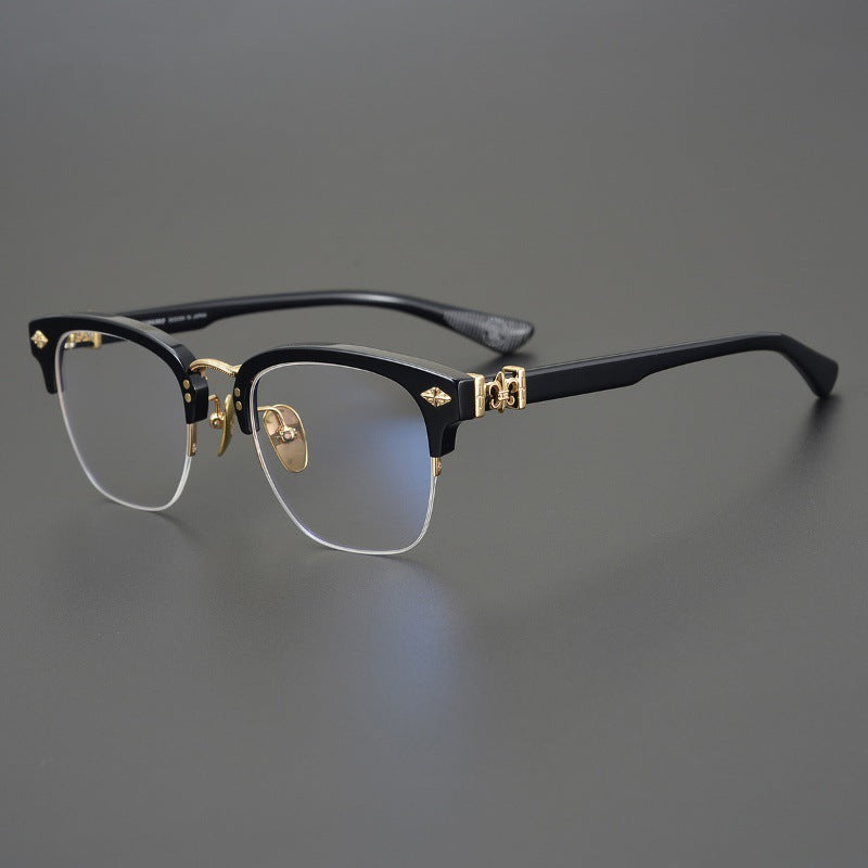 CHH Chrome Hearts Glasses Light Luxury Square Thick Frame Half Frame Myopia Glasses Frame