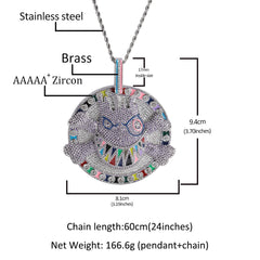 Jewelry Necklace Hip Hop Micro Zircon Metal Wind rapper Dog Tags Spectrum