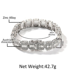 Bracelet 13MM Alloy Full Diamond Jiugongge Hip Hop Bracelet Spectrum