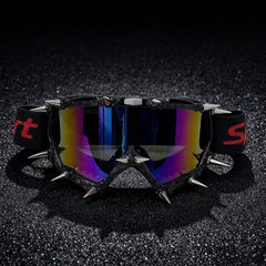 Trendy punk glasses metal rivet eye protection sponge