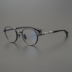 CHH Chrome Hearts Glasses cross engraved vintage round frame glasses pure titanium frame