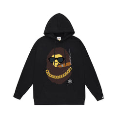 Bathing Ape Bape Hoodie Autumn/Winter Letter Print Loose Hoodie Pullover Ape Sweater
