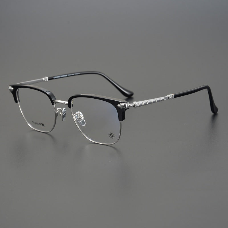CHH Chrome Hearts Glasses Pure Titanium Vintage Fashion Half Frame Myopia Glasses Frame