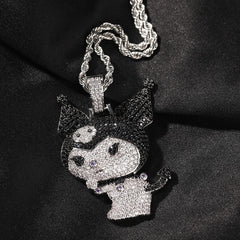 Jewelry Copper Zircon Little Demon Kuromi Necklace Design Sense Angel Pieces St. Valentine's Spectrum