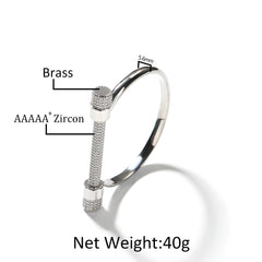 Bracelet Copper Zircon Full Diamond Bracelet Horseshoe Spectrum St. Valentine's