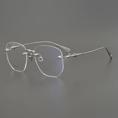 CHH Chrome Hearts Glasses Ultra Light Titanium Frameless Wide Myopia Glasses Frame