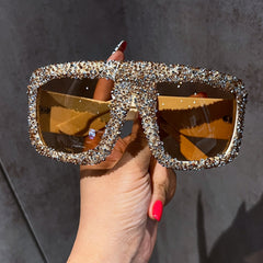 Trendy punk glasses large frame