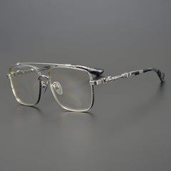 CHH Chrome Hearts Glasses Japanese large frame pure titanium engraved pattern myopia glasses frame