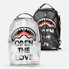 RIP ME OPEN Bag Shark teeth spoof Shark Sport Backpack Student Transparent Volume Leisure Travel