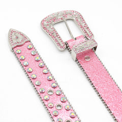 Hip-hop punk rhinestone belt letter accessories