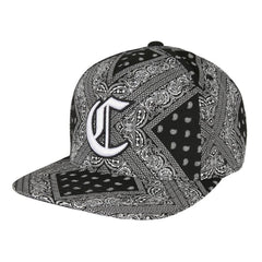 Trendy flat brimmed snapback hatscashew pattern sun shade