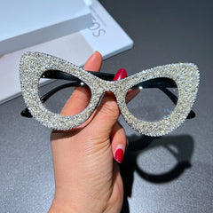 Trendy punk glasses gravel cat eyes