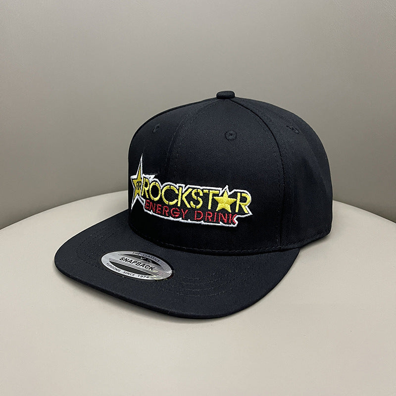 Rockstar Rockstar Flat Rim Hat American Street Trend Hip Hop Baseball Hat Off-Road Motorcycle Hat