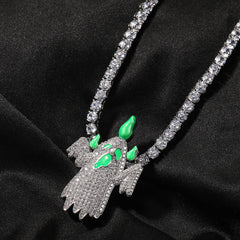 Jewelry Color Luminous Ghost Pendant Necklace Royalty Night light Jesus Pieces