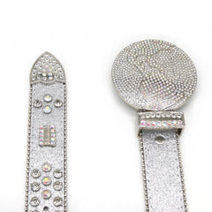 Hip-hop punk rhinestone belt earth buckle full of diamonds y2k belt
