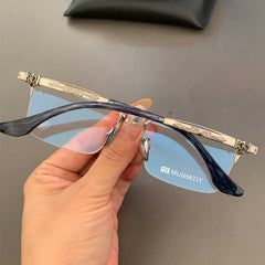 CHH Chrome Hearts Glasses Pure Titanium Ultra Light Retro Versatile Half Frame Business Myopia Glasses Frame