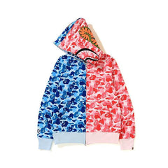 Bathing Ape Bape Hoodie Shark Stitching Sweater Men's Cardigan