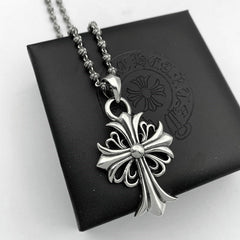 CHH Chrome heart Cross Necklace Classic Cross Flower Men's and Women's Design Pendant