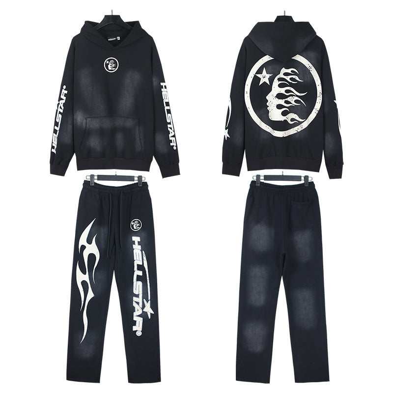 Hellstar Hoodie And Pants Two-Piece Set High-quality pure cotton high-street clothing