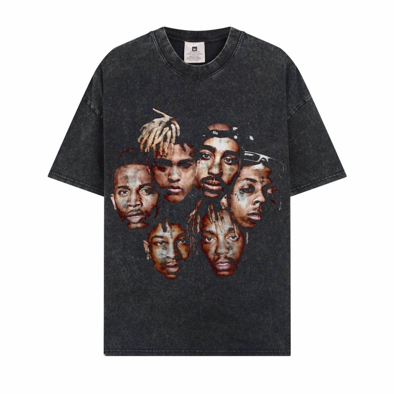 BIG FACE T shirts Pure Cotton High-Street Fashion