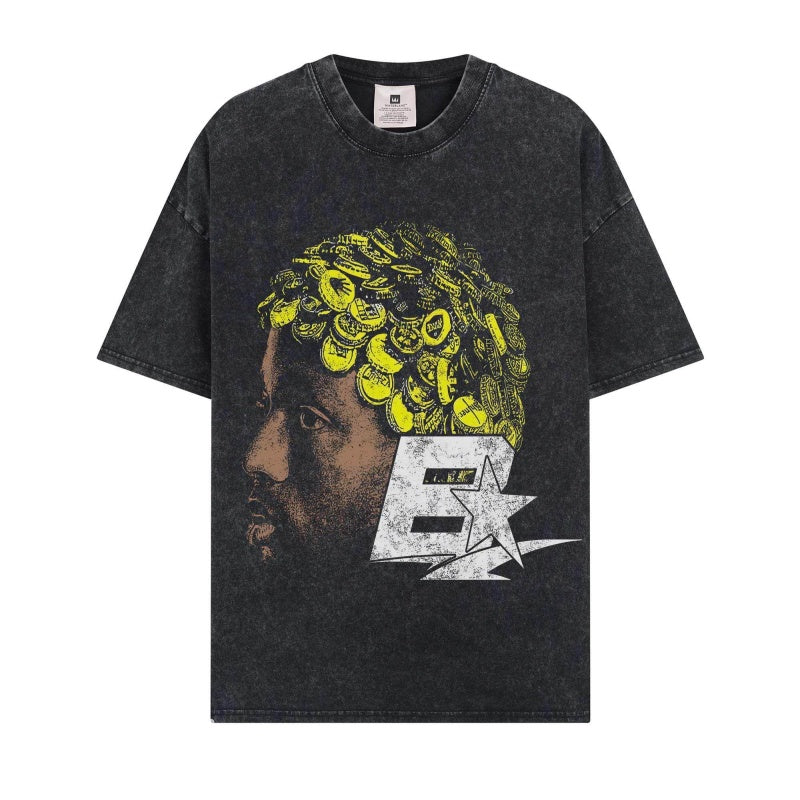 BIG FACE T shirts Pure Cotton High-Street Fashion