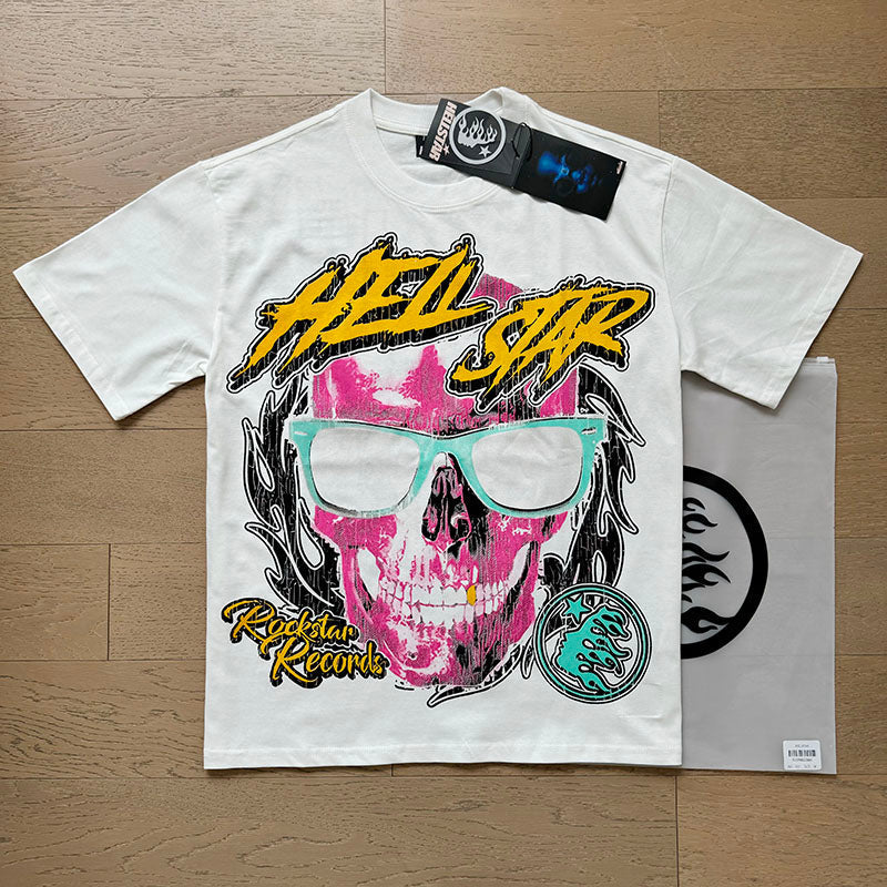 Hellstar  T Shirts Retro style high street trend High-quality pure cotton high-street clothing