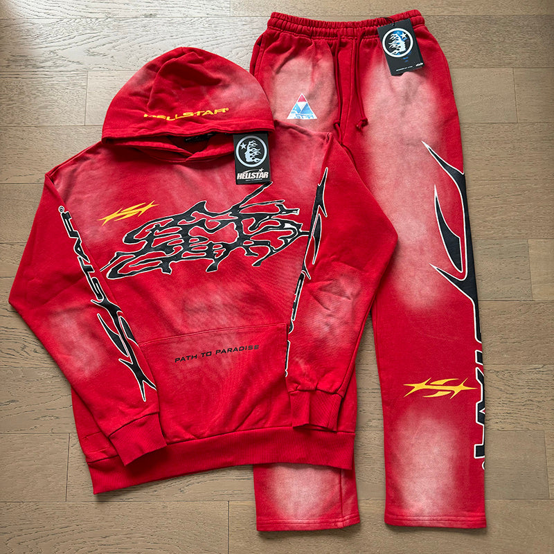 Hellstar Hoodie And Pants Two-Piece Set High-quality pure cotton high-street clothing