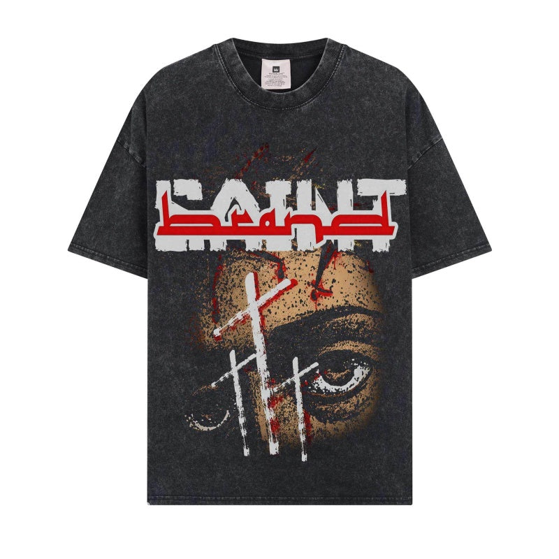 BIG FACE T shirts Pure Cotton High-Street Fashion