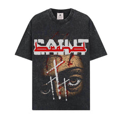BIG FACE T shirts Pure Cotton High-Street Fashion