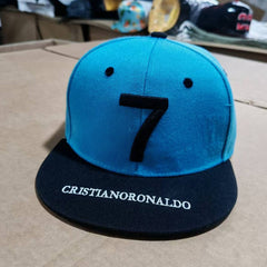 Trendy flat brimmed snapback hatsnumber 7 adjustable