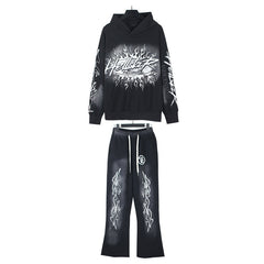 Hellstar Hoodie And Pants Two-Piece Set High-quality pure cotton high-street clothing