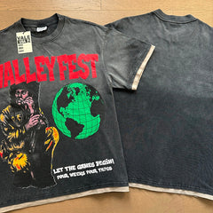 Valeforever Vale T Shirts Washed black with a distressed finish