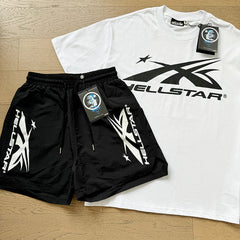 Hellstar T-Shirt And Shorts Two-Piece Set High-quality pure cotton high-street clothing