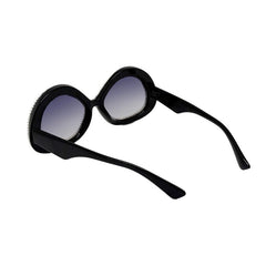 Trendy punk glasses double circle rhinestones