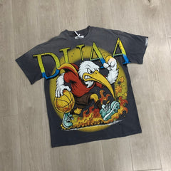 DUAA T shirts American streetwear brand with hot-fix rhinestones and distressed finish