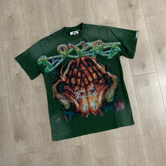 DUAA T shirts Monkey-wash, distressed finish, and hot-fix rhinestone embellishment.