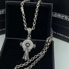 CHH Chrome heart Cross Necklace Men's and Women's Vintage Cross Letter Necklace